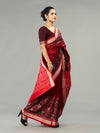 Rich Red Pure Mulberry Silk Handwoven Single Luxury Ikat Saree | Odisha Handloom