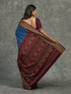 Deep Blue Sambalpuri Cotton Ikat Saree - Handloom detail shot