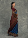 Deep Blue Sambalpuri Cotton Ikat Saree - Body motifs and craftsmanship