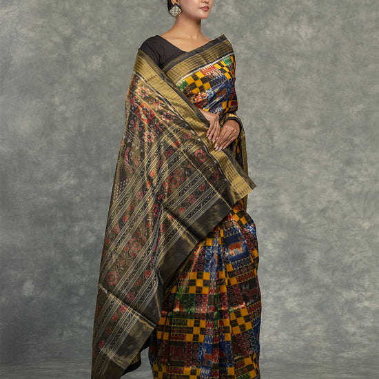 Multicoloured Utkala Laxmi Sonepur Tissue Silk Saree - Body motifs and craftsmanship