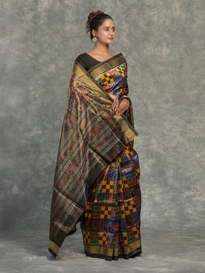 Multicoloured Utkala Laxmi Sonepur Tissue Silk Saree - Body motifs and craftsmanship