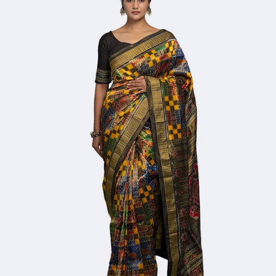 Multicoloured Utkala Laxmi Sonepur Tissue Silk Saree - Full drape view