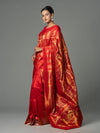 Red & Gold Handwoven Full Tissue Silk Royal Saree - Pallu and anchal detail