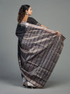 Berhampuri Black Half Tissue Silk Bomkai Saree - Pallu and anchal detail