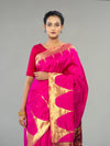 Magenta & Wine Berhampur Silk Tissue Saree - Fabric texture and drape