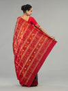 Grey & Muted Red Cotton Tissue Bomkai Saree - Body motifs and craftsmanship