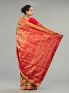 Olive Green & Vivid Red Full Tissue Silk Saree - Body motifs and craftsmanship