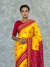 Luxury Yellow & Pink Pure Mulberry Silk Bomkai Saree - Body motifs and craftsmanship