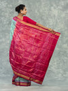 Luxury Green & Mauve Pure Silk Tissue Saree - Body motifs and craftsmanship