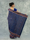 Premium Sage Grey Pure Cotton Extra Weft Saree - Body motifs and craftsmanship